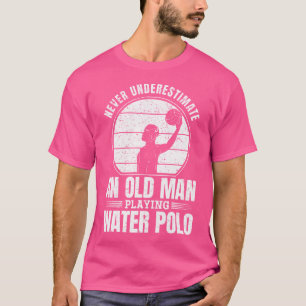 T-shirt Ne Sous-Estimez Jamais Un Vieux Homme Jouant Au Po