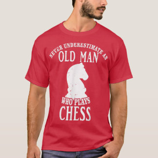 T-shirt Ne Sous-Estimez Jamais Un Vieux Homme Qui Joue Aux
