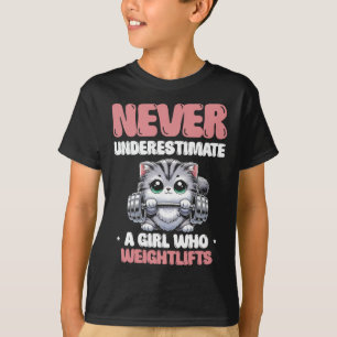 T-shirt Ne sous-estimez jamais une fille qui soulève des p