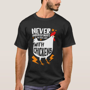T-shirt Ne sous-estimez jamais une vieille dame avec des p