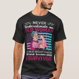 T-shirt Ne Sous-Estimez Jamais Une Vieille Femme Qui Batte