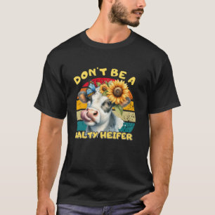 T-shirt Ne soyez pas salé Heifer Funny Cow Lover Farm long