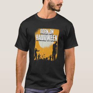 T-shirt Né Sur Le Costume Lazy Halloween Zombie Anniversai