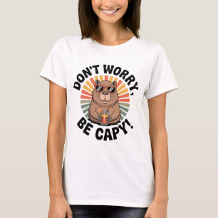 T-shirt Ne t'inquiète pas, sois capy – Capybara rétro chil