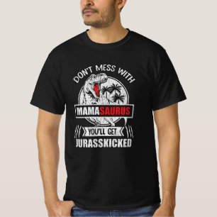 T-shirt Ne touchez pas à Mama Saurus Famille de dinosaures