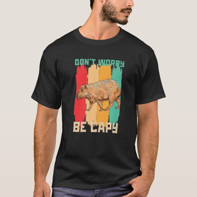 T-shirt Ne vous inquiétez pas être Capy Capybara Retro Vin (Devant)