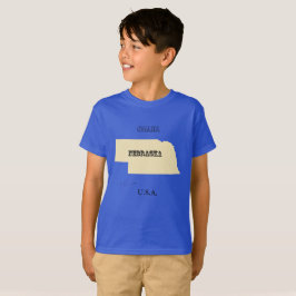 T - Shirt - Nebraska Karte mit Stadt