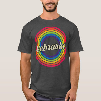 T-shirt Nebraska Retro Arc-en-ciel style passé