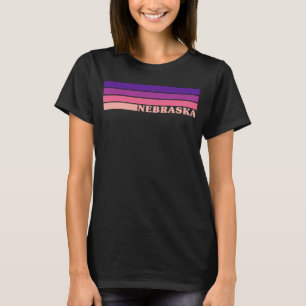 T-shirt Nebraska USA Colorée Patriot Stripes Cool Vintag