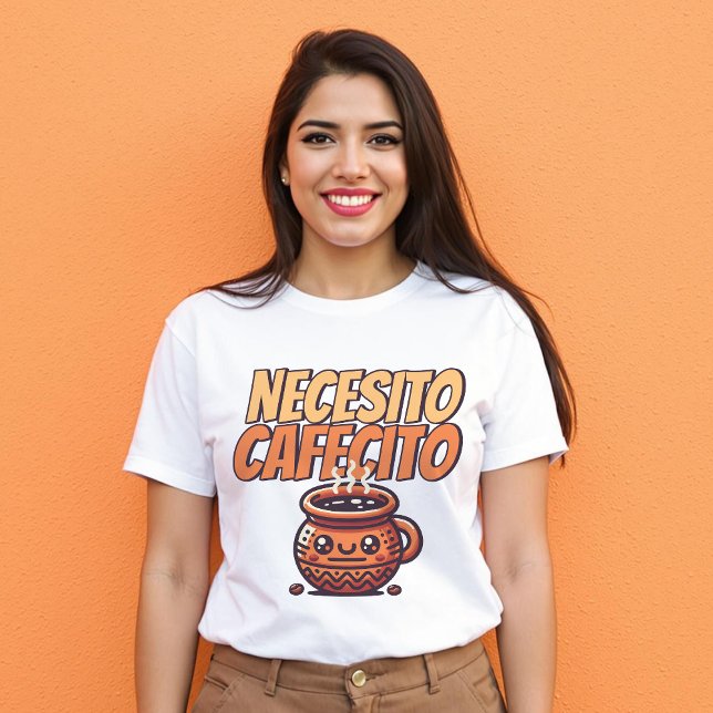 T-shirt Necesito Cafecito Cute Café Café Espagnol (Necesito Cafecito Cute Coffee Café Spanish T-Shirt.)