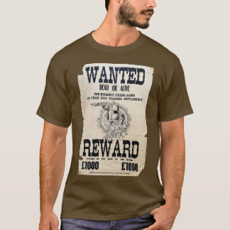 T-shirt Ned Kelly Poster Recherché Morts Ou Vivants