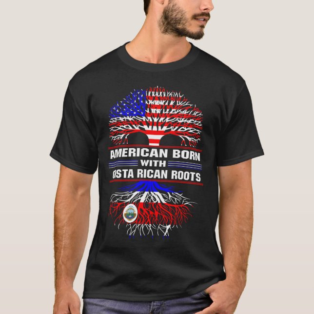 T-shirt Née d'un Américain aux racines costariciennes (Devant)