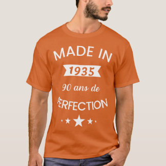 T-shirt Née en 1935 humour 90 ans anniversaire fille