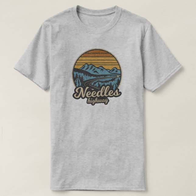 T-shirt Needles Highway South Dakota Retro (Design devant)