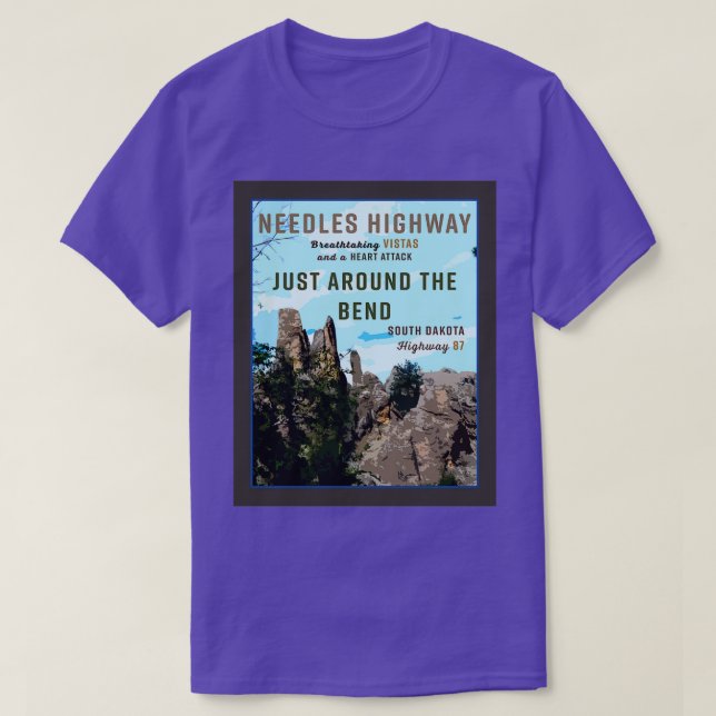 T-shirt Needles Highway South Dakota Retro Travel (Design devant)