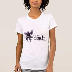 T-shirt Négatif pourpre féerique de robe blanche - la