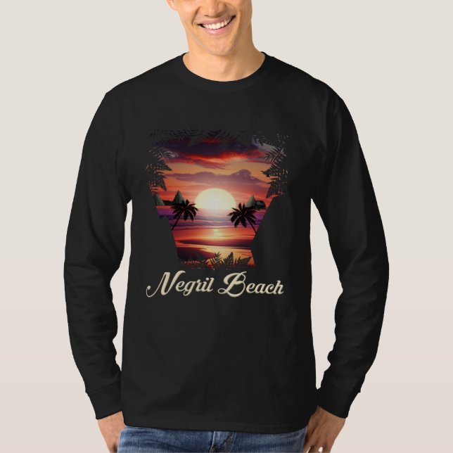 T-shirt Negril Beach Vibrant Sunset  Negril Jamaica (Devant)