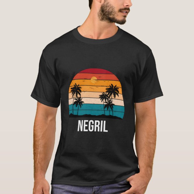 T-shirt Negril Vacances Sun Palm Tree Beach Océan (Devant)