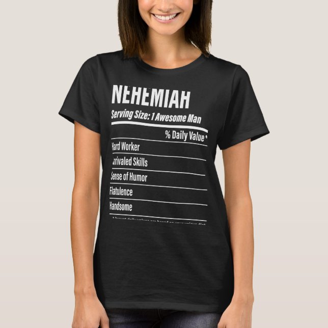T-shirt Nehemiah Éléments nutritionnels Taille du service  (Devant)