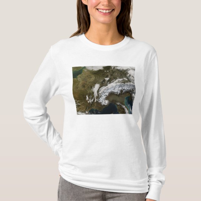 T-shirt Neige, brouillard et nuages bas en Europe occident (Devant)