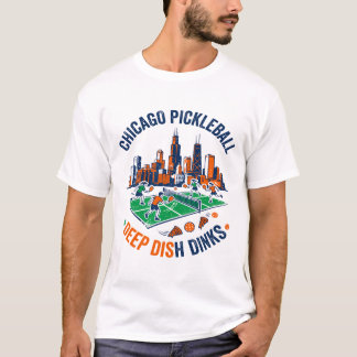 T-shirt Neige d'hiver à Chicago et pizza deep dish