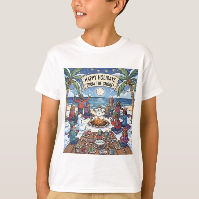 T-shirt Neige en bord de mer (Devant)