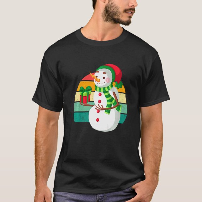 T-shirt Neige Père Noël feux de Noël Ados Noël (Devant)