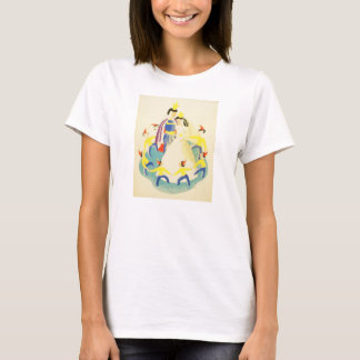 T-shirt Neige vintage blanche et l'affiche de sept nains