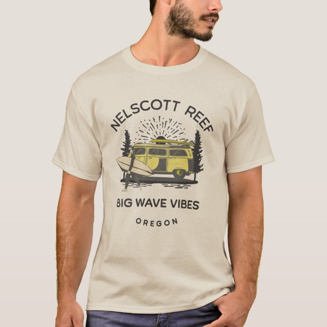 T-shirt Nelscott Reef Oregon - Big Wave Vibes surf (Devant)
