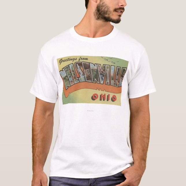 T-shirt Nelsonville, Ohio - grandes scènes de lettre (Devant)