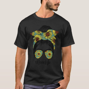 T-shirt Nene Life Messy Cheveux Bun Sunflower Femmes Mère