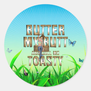 T-SHIRT nennt mich Toasty Runder Aufkleber