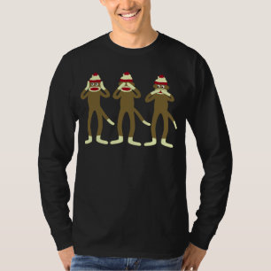 T-shirt N'entendez, voyez, parler l'aucun singe de