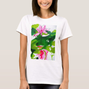 T-shirt Nénuphar aquarelle abstraite