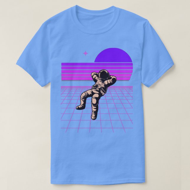 T-shirt Neon 80s Retro Spaceman Design (Design devant)