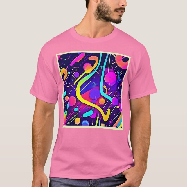 T-shirt Neon Abstrait Shape Art (Devant)