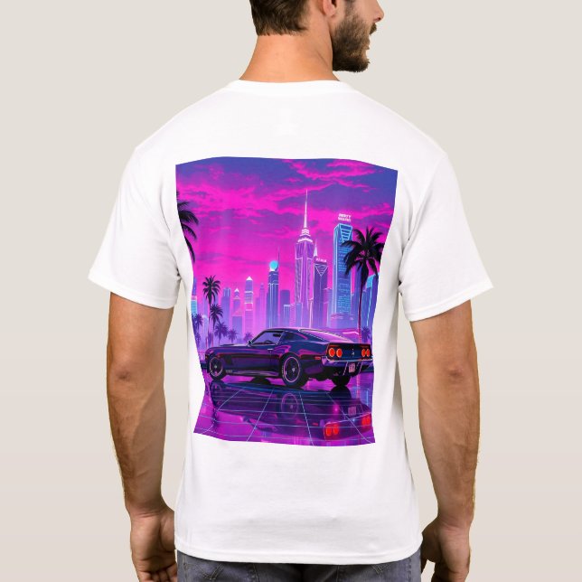T-shirt Neon City Tour avec voitures (Dos)