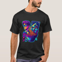 Neon Cyber Ramen - Vaporwave Art esthétique rétro