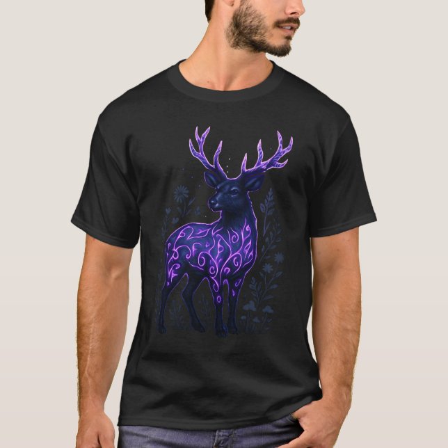 T-shirt Neon Deer Runes (Devant)