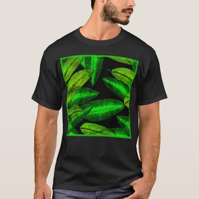 T-shirt Neon Green Art Feuille. Acheter maintenant (Devant)