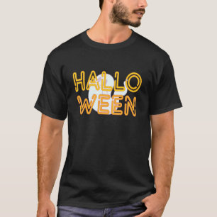 T-shirt Neon Halloween Happy Ghost Holiday Design