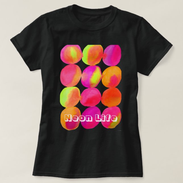 T-shirt Neon Life taches colorées pop art (Design devant)