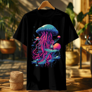 T-shirt Néon méduse psychédélique : Rhapso aquatique vibra