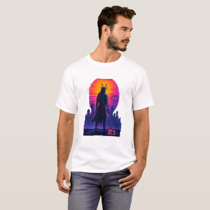 T-shirt Neon Samurai - Cyberpunk Warrik Art