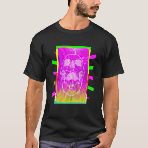 T-shirt Neon Scream Vaporwave Retro Skull Indie esthétique