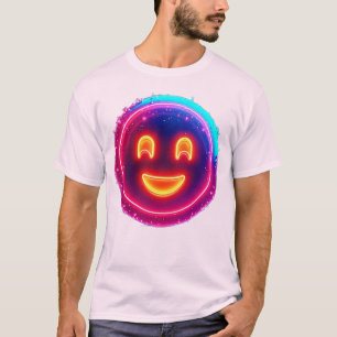 T-shirt Neon Smile : Conception de lueur heureuse et brill