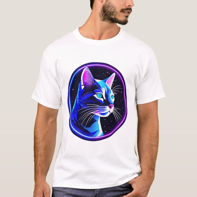 T-shirt Neon Space Cat (Devant)