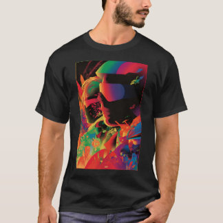 T-shirt Neon-style poster, 80s