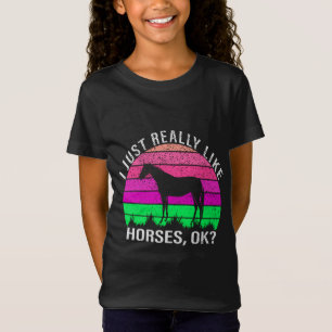 T-Shirt Neon Sunset J'Aime Vraiment Les Chevaux