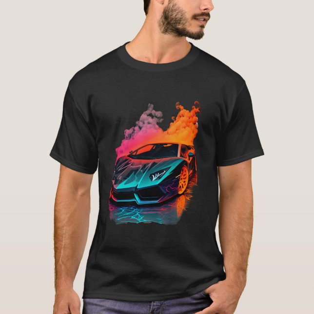 T-shirt Neon Supercar (Devant)